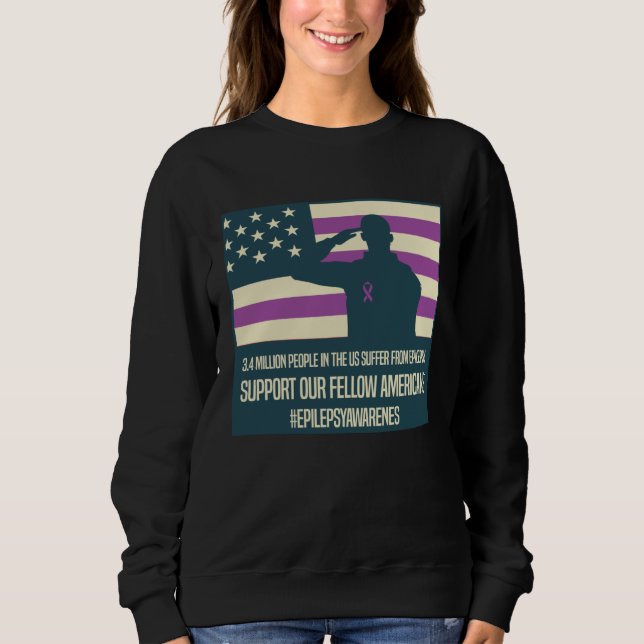 Epilepsy Awareness Day Support Fellow Americans Sweatshirt (Vorderseite)