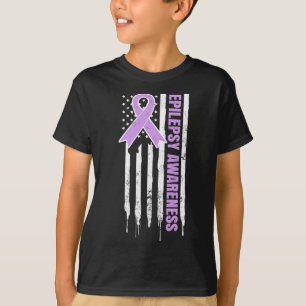 Epilepsy Awareness Design Patriotic Us American Fl T-Shirt