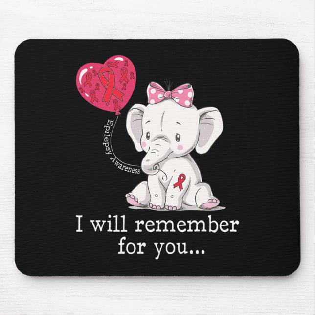 Epilepsy Awareness Elephant  Mousepad (Vorne)