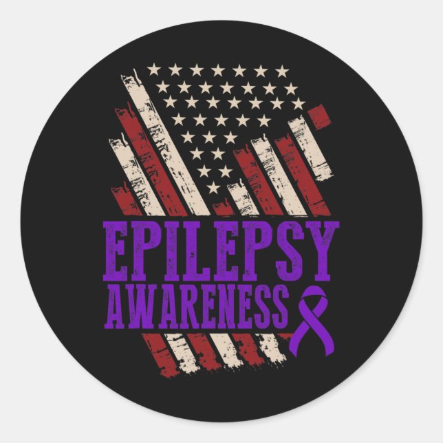 Epilepsy Awareness Epileptic Warrior Survivor 17  Runder Aufkleber (Vorderseite)