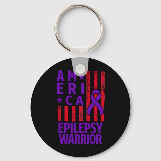 Epilepsy Awareness Epileptic Warrior Survivor 28  Schlüsselanhänger (Vorderseite)