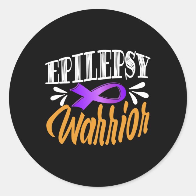 Epilepsy Awareness Fights Usa Epileptic Warrior Su Runder Aufkleber (Vorderseite)