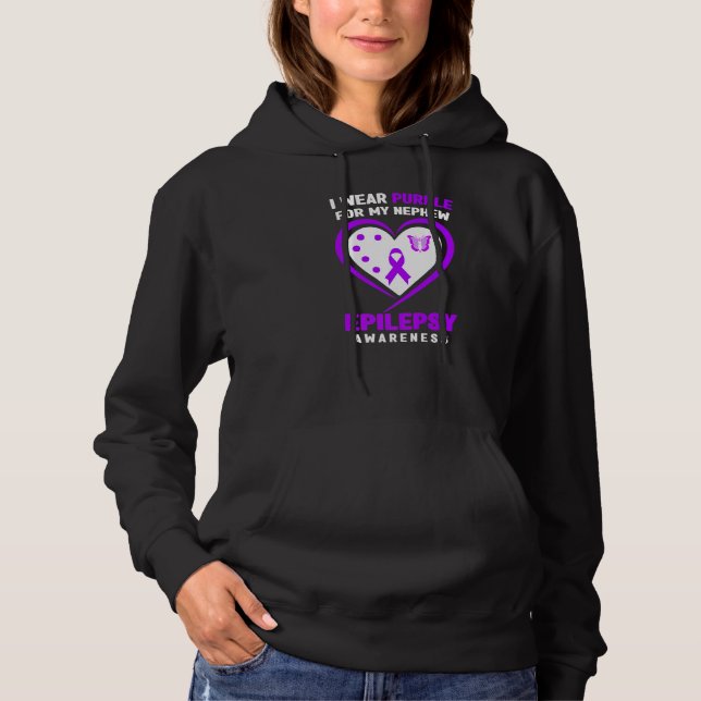 Epilepsy Awareness   I Wear purple For My Nephew Hoodie (Vorderseite)