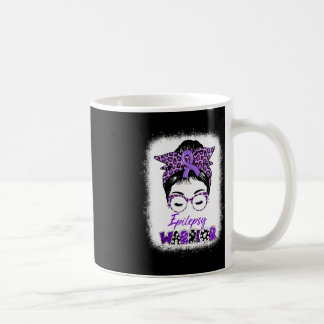 Epilepsy Awareness Messy Bun Warrior Leopard Banda Kaffeetasse