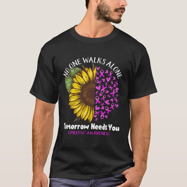 Epilepsy Awareness NO ONE WALKS ALONE TOMORROW NEE T-Shirt (Vorderseite)