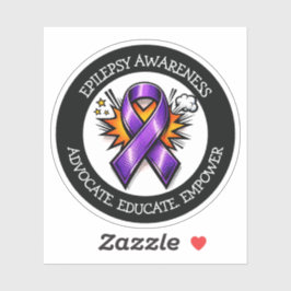 Epilepsy Awareness | Purple Awareness Ribbon Aufkleber