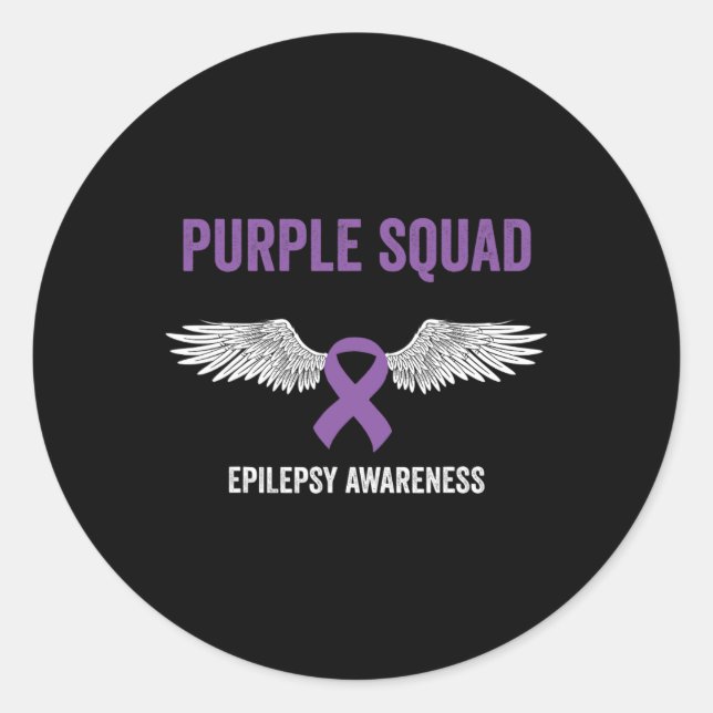 Epilepsy Awareness Purple Ribbon - Epilepsy Awaren Runder Aufkleber (Vorderseite)