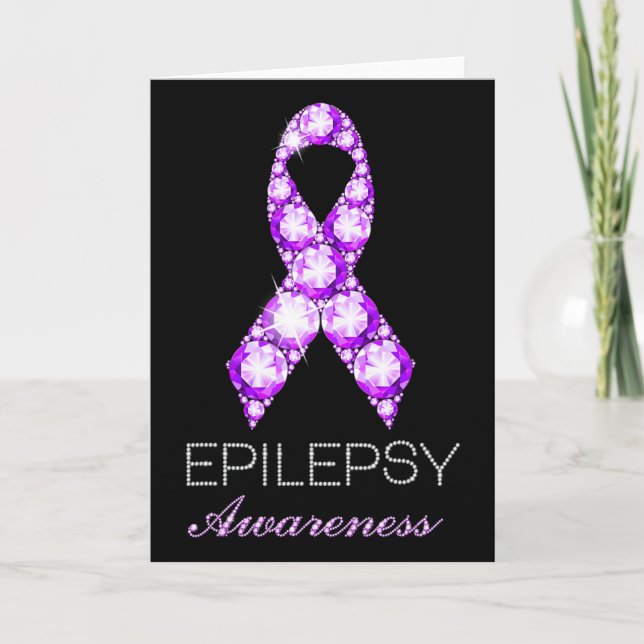 Epilepsy Awareness Purple Ribbon Epilepsy Awarenes Karte (Vorderseite)