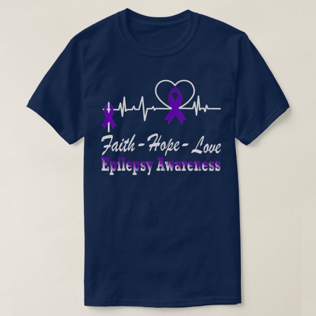 Epilepsy Awareness Purple Ribbon Epilepsy Christia T-Shirt (Design vorne)