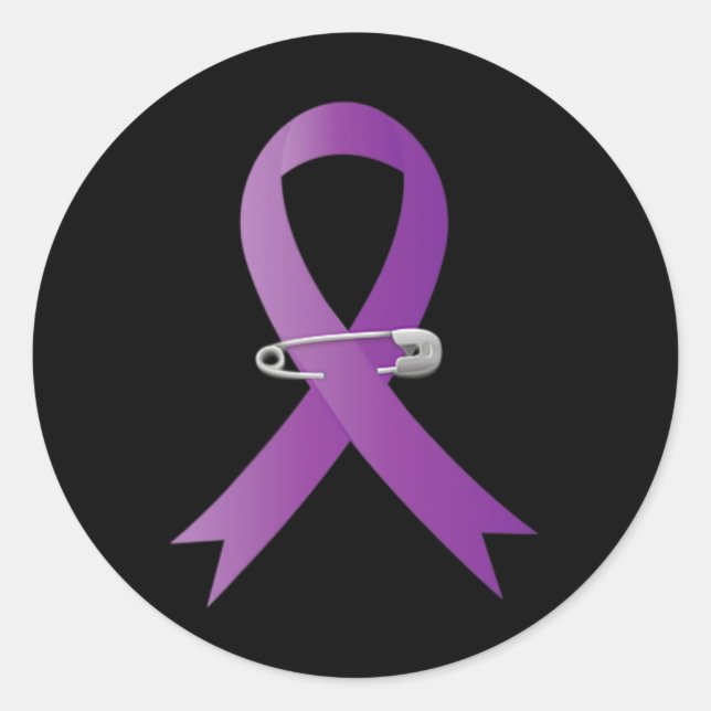 Epilepsy Awareness Purple Ribbon Pocket  Runder Aufkleber (Vorderseite)