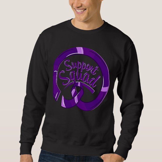 Epilepsy Awareness Purple Ribbon Support Squad Sweatshirt (Vorderseite)