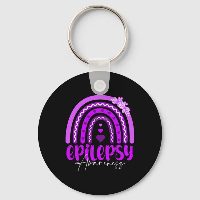 Epilepsy Awareness-rainbow Purple .co  Schlüsselanhänger (Vorderseite)