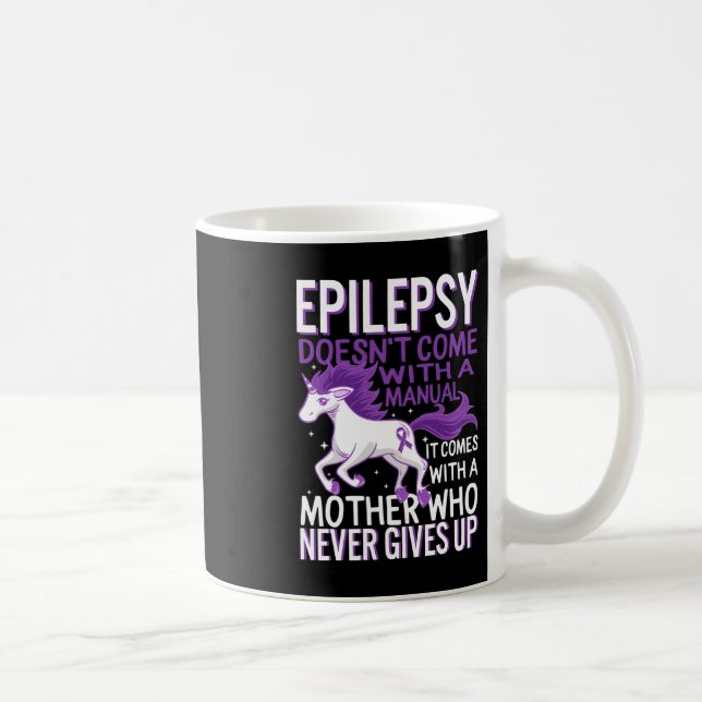 Epilepsy Awareness Unicorn Purple Ribbon Seizure D Kaffeetasse (Rechts)