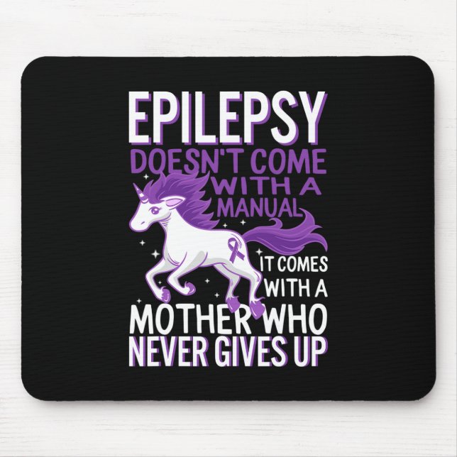 Epilepsy Awareness Unicorn Purple Ribbon Seizure D Mousepad (Vorne)