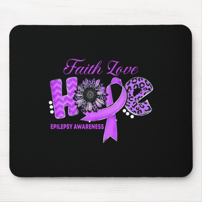Epilepsy Awarenesshope Ribbon Sunflower  Mousepad (Vorne)