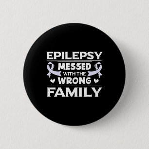 Epilepsy Gift Lavender Awareness Ribbon Button