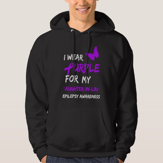 Epilepsy I Wear Purple For My Daughter In Law Ribb Hoodie (Vorderseite)