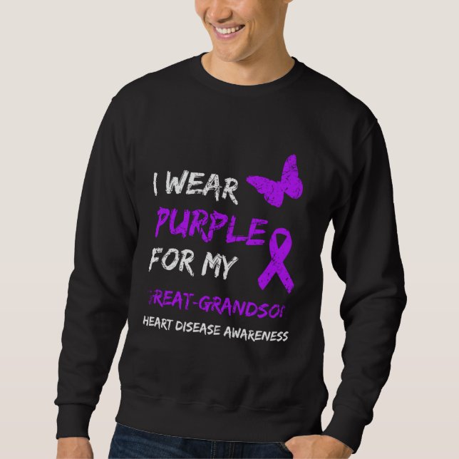Epilepsy I Wear Purple For My Great-Grandson Ribbo Sweatshirt (Vorderseite)