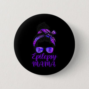 Epilepsy Mama Messy Bun Hair Gles Bandana Lila R Button
