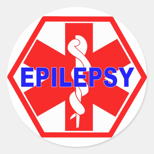 EPILEPSY MEDIZINISCHE ID RUNDER AUFKLEBER (Vorderseite)