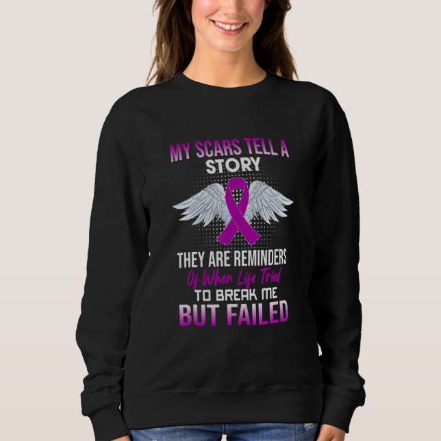 Epilepsy My Scars Tell A Story Epilepsy Awareness Sweatshirt (Vorderseite)