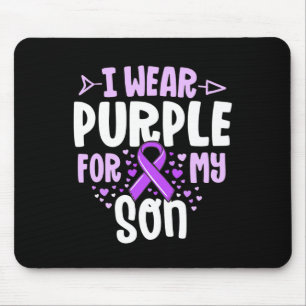 Epilepsy Ribbon ich trage Lila für mein Sohn Gesch Mousepad