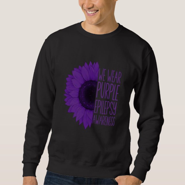 epilepsy sunflower we wear purple for epilepsy Awa Sweatshirt (Vorderseite)