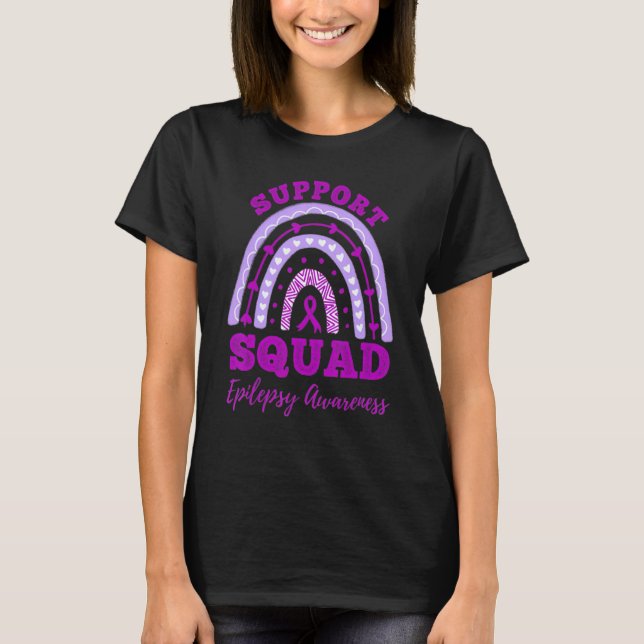 Epilepsy Support Squad Epilepsy Awareness Rainbow  T-Shirt (Vorderseite)