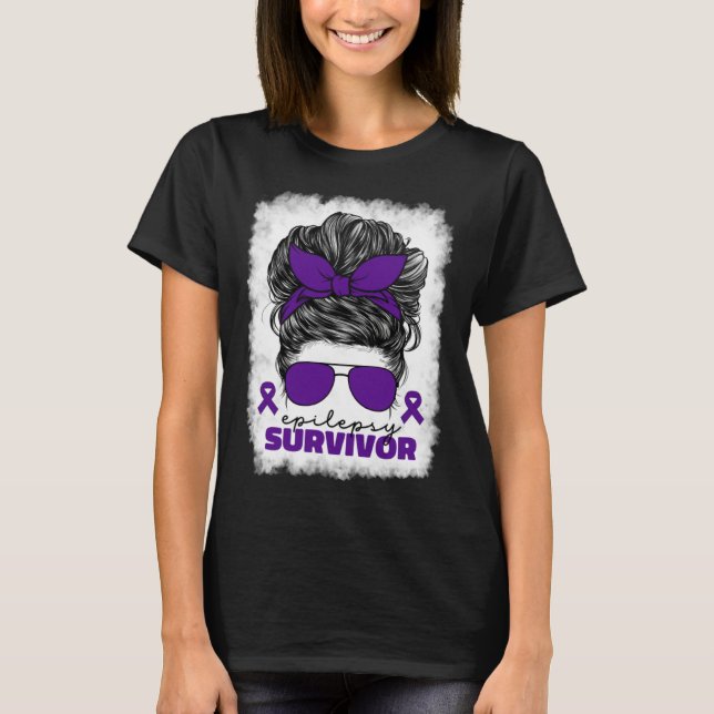 Epilepsy Survivor For Women Mom Purple Epilepsy Aw T-Shirt (Vorderseite)