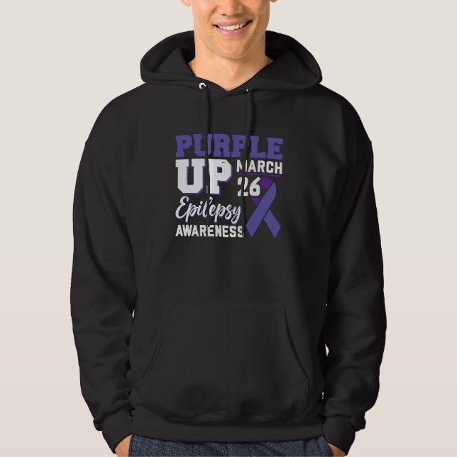 Epileptic Warrior & Purple Ribbon Epilepsy Awarene Hoodie (Vorderseite)