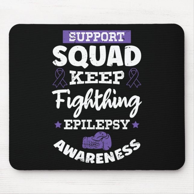 Epileptischer Krieger und Lila Ribbon-Epilepsie Aw Mousepad (Vorne)