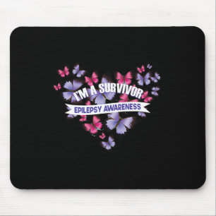 Epileptischer Krieger und Lila Ribbon-Epilepsie Aw Mousepad