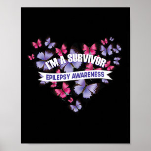 Epileptischer Krieger und Lila Ribbon-Epilepsie Aw Poster