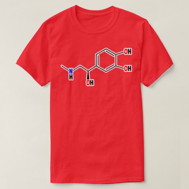 Epinephrine Molekularestruktur T-Shirt (Design vorne)