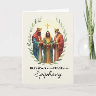 Epiphany Festtag Segnung Drei Weisen Wraath Karte