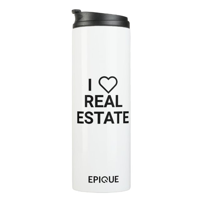 Epique I Heart Real Anwesen Coffee Tumbler Thermosbecher (Nach rechts gedreht)