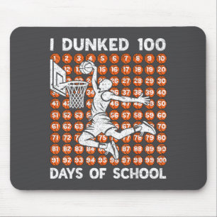 Episch 100 Basketball 100. Dunked Days Tag Schule  Mousepad