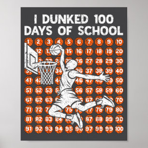 Episch I 100 Basketball-Schule 100 Tage 100. Dunki Poster