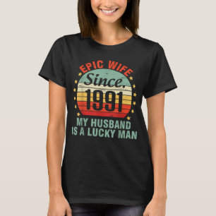 Epische Ehefrau seit 1991 Mein Mann glücklich Mann T-Shirt