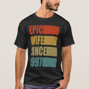 Epische Ehefrau Seit 1997 Vintage 24. Hochzeitssän T-Shirt