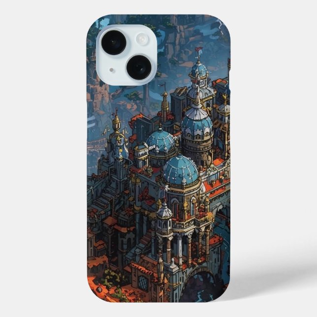 „Epische Fantasy-Burg Isometrische Pixel Anime-Kun Case-Mate iPhone Hülle (Rückseite)