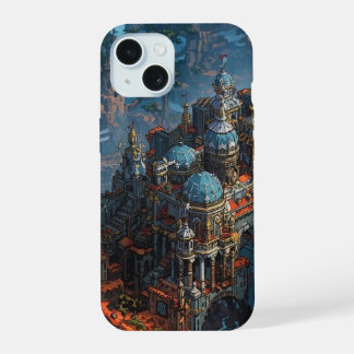 „Epische Fantasy-Burg Isometrische Pixel Anime-Kun iPhone 15 Hülle