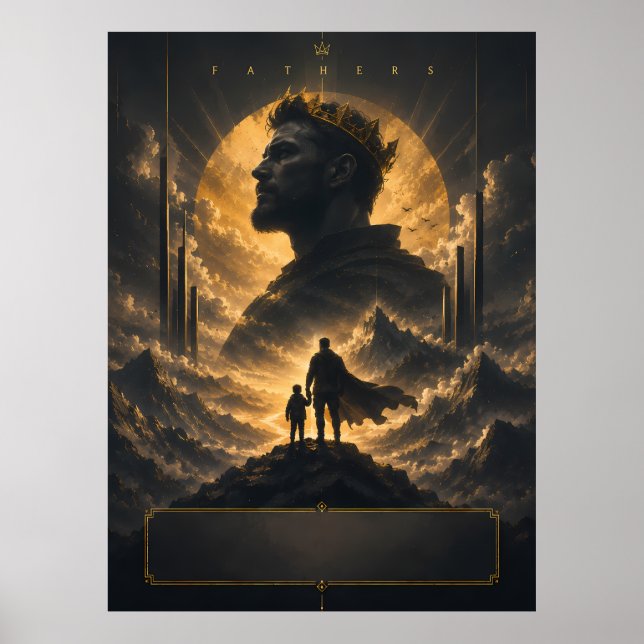 Epische Fantasy-Vater-König-Kunstposter Poster (Vorne)