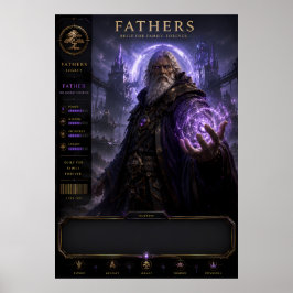 Epische Fantasy-Vater-Zauberer-Kunstposter Poster