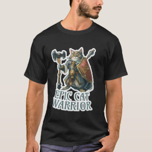 Epische Katzenkrieger Katzenliebhaber Lustige Roll T-Shirt