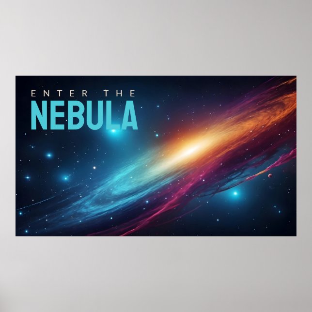 Epische Kosmische Supernova Neon Abstrakt Weltraum Poster (Vorne)