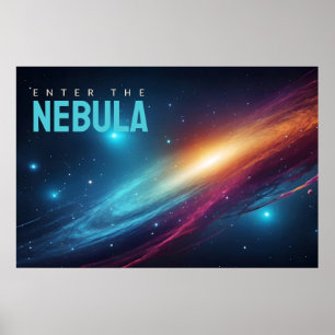 Epische Kosmische Supernova Neon Abstrakt Weltraum Poster