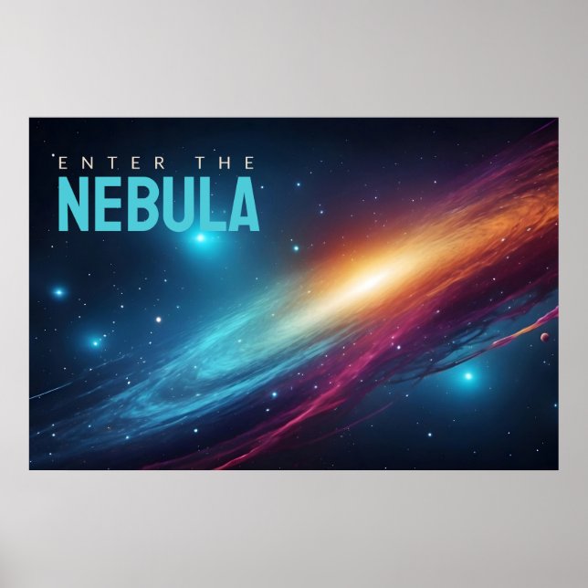 Epische Kosmische Supernova Neon Abstrakt Weltraum Poster (Vorne)
