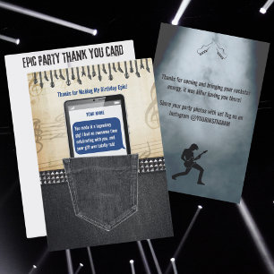 Epische Rock & Roll-Geburtstagsfeier Dankeskarten Dankeskarte