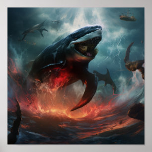 Epische Schlacht: Orca vs. Kraken Poster - Spektak